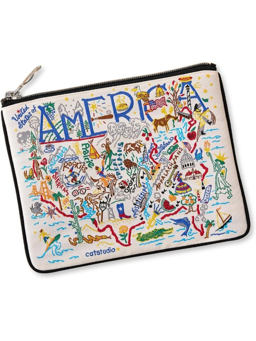 Patriotic Zipper Pouch | Travel Toiletry Bag | Makeup & Dog Treat Organizer